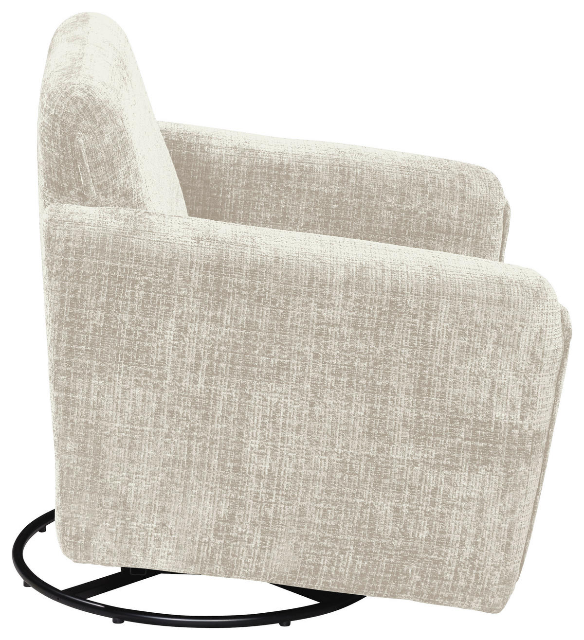 SESSEL in Chenille Beige  - Beige/Schwarz, Basics, Textil/Metall (76/78/81cm) - Livetastic