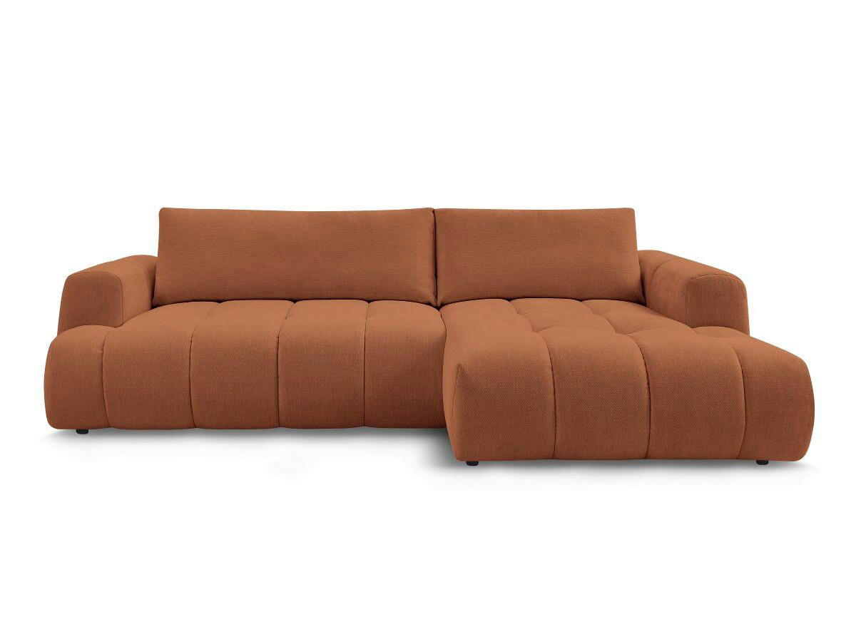 ECKSCHLAFSOFA FUJI Leinenoptik Orange  inkl.  - Schwarz/Orange, MODERN, Kunststoff/Textil (292/160cm)