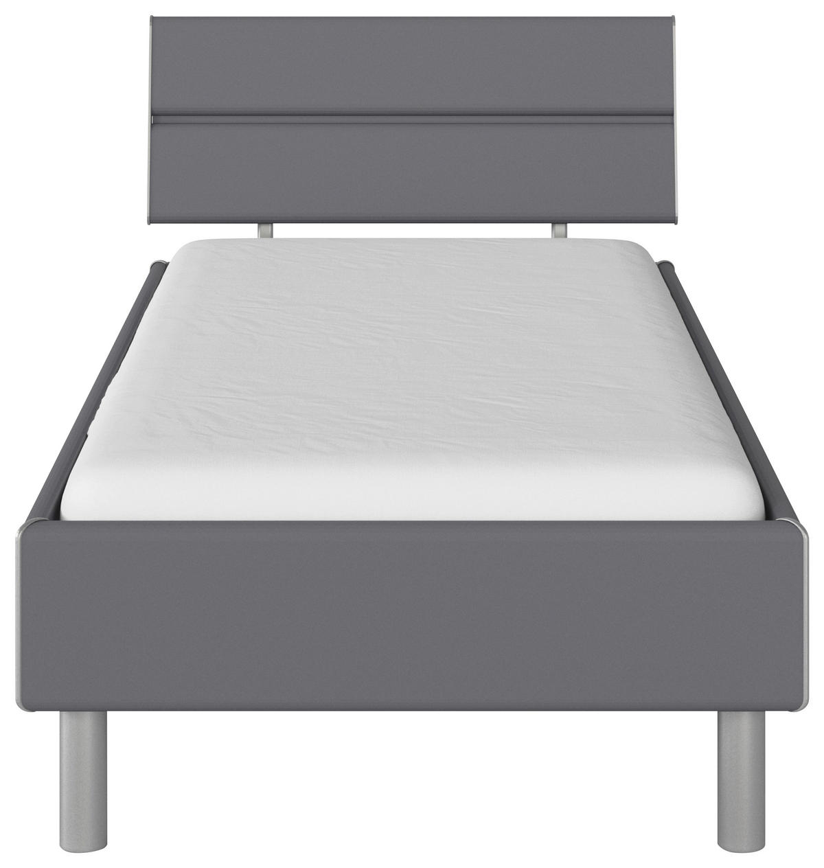 BETT 90/200 cm  in Grau  - Alufarben/Grau, Design, Metall (90/200cm) - Carryhome