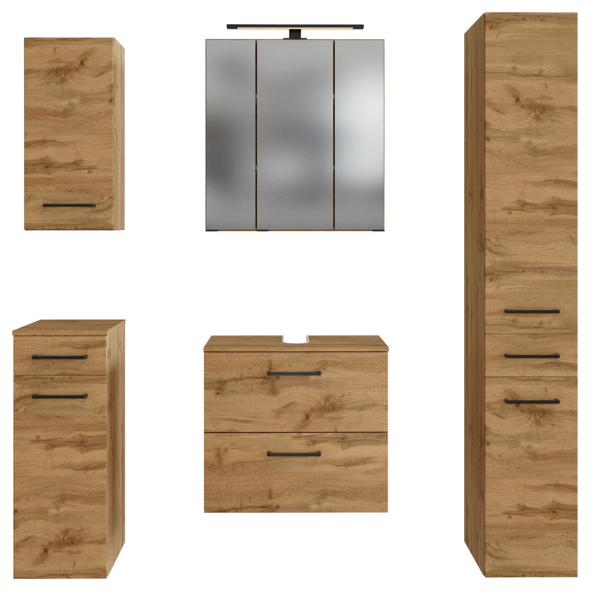 BADEZIMMER  in 120 cm  - Eichefarben, MODERN, Holzwerkstoff (120cm) - Held