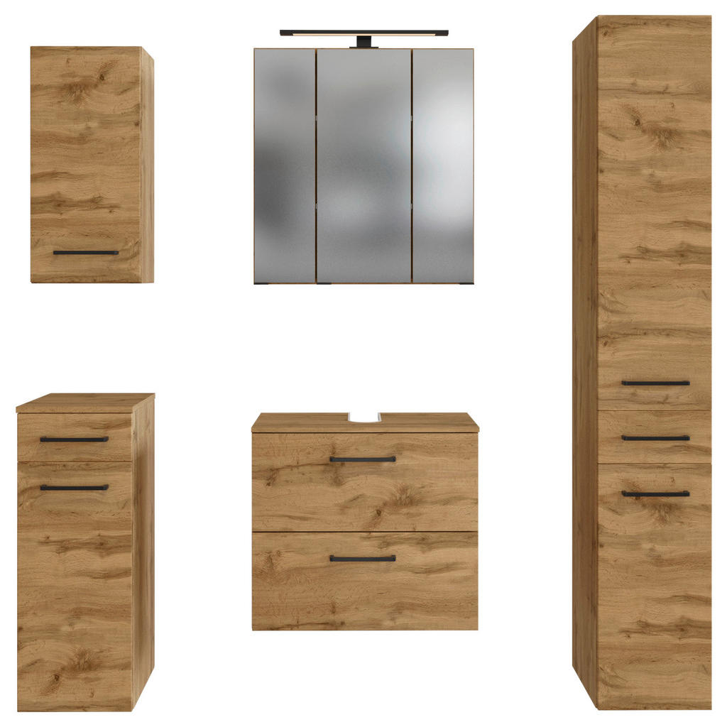 Badmöbel-set 5-tlg. Manchester B: 120 Cm Eiche Wotan Dekor