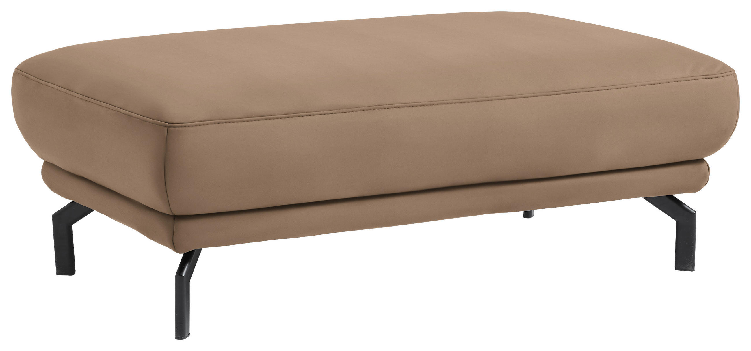 HOCKER Textil Beige  - Beige/Schwarz, Design, Textil/Metall (127/46/72cm) - Dieter Knoll