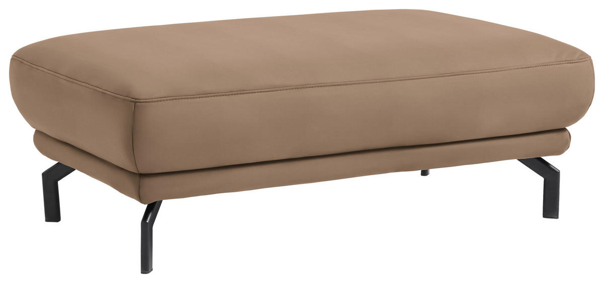 HOCKER Textil Beige  - Beige/Schwarz, Design, Textil/Metall (127/46/72cm) - Dieter Knoll