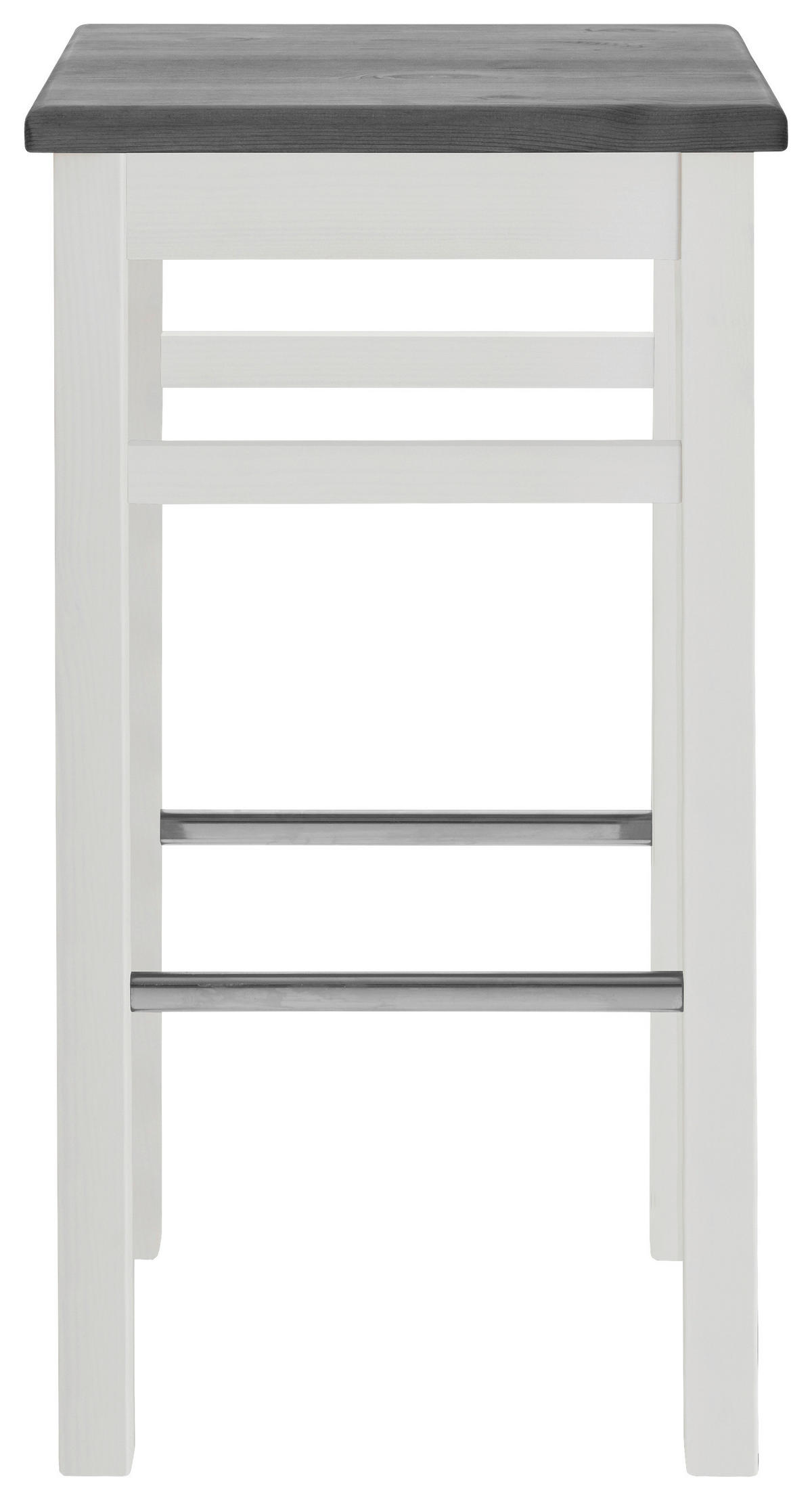BARHOCKER Weiß, Grau Kiefer massiv  - Weiß/Grau, ROMANTIK / LANDHAUS, Holz (41/74,5/41cm) - Boxxx