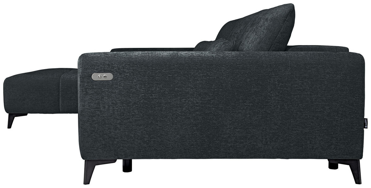 HÖRNSOFFA i chenille mörkgrå  - mörkgrå/svart, Klassisk, textil/plast (222/279cm) - MID.YOU