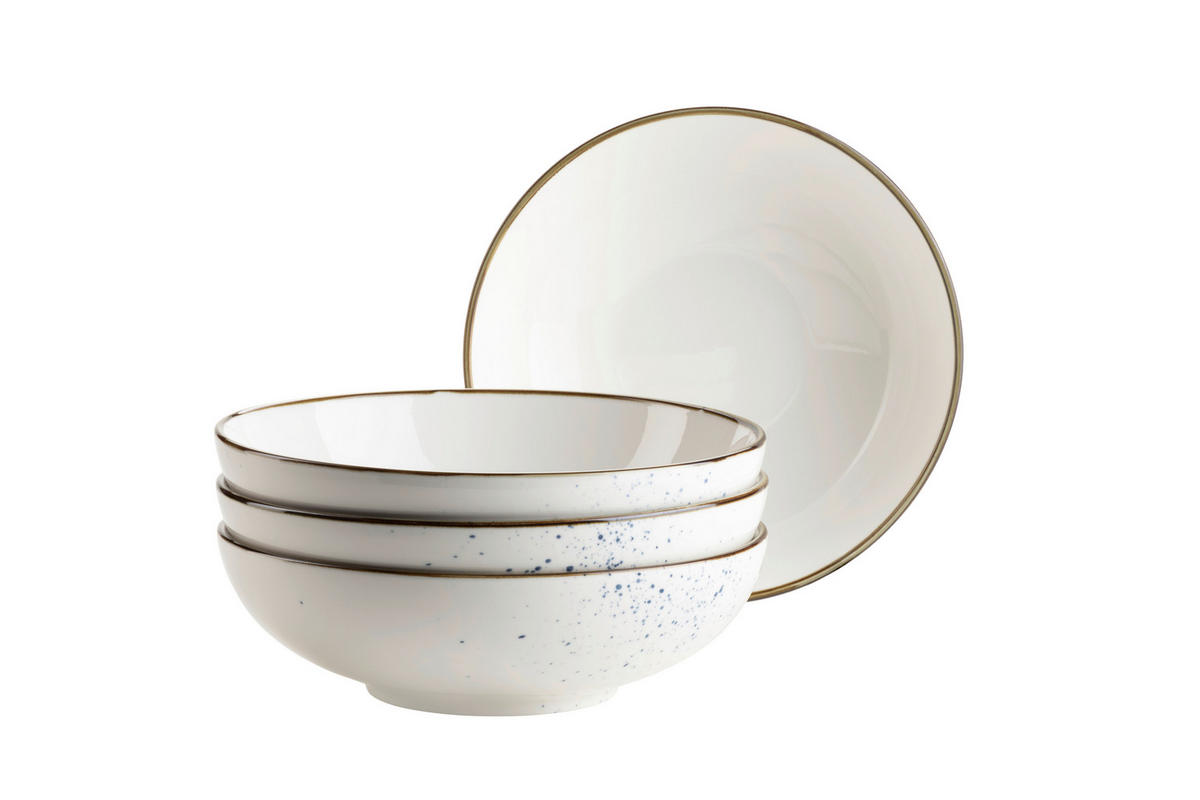 SCHÜSSELSET 4-teilig  - Blau/Weiß, Basics, Keramik - Mäser
