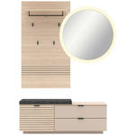 GARDEROBE 4-teilig  in 143/202/38 cm  - Kaschmir/Eichefarben, Design, Holzwerkstoff/Textil (143/202/38cm) - Xora