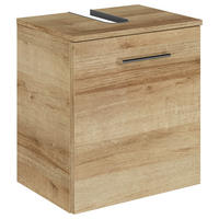 WASCHBECKENUNTERSCHRANK 45/49,8/33,3 cm  - Chromfarben/Eichefarben, KONVENTIONELL, Holzwerkstoff/Metall (45/49,8/33,3cm) - Sadena