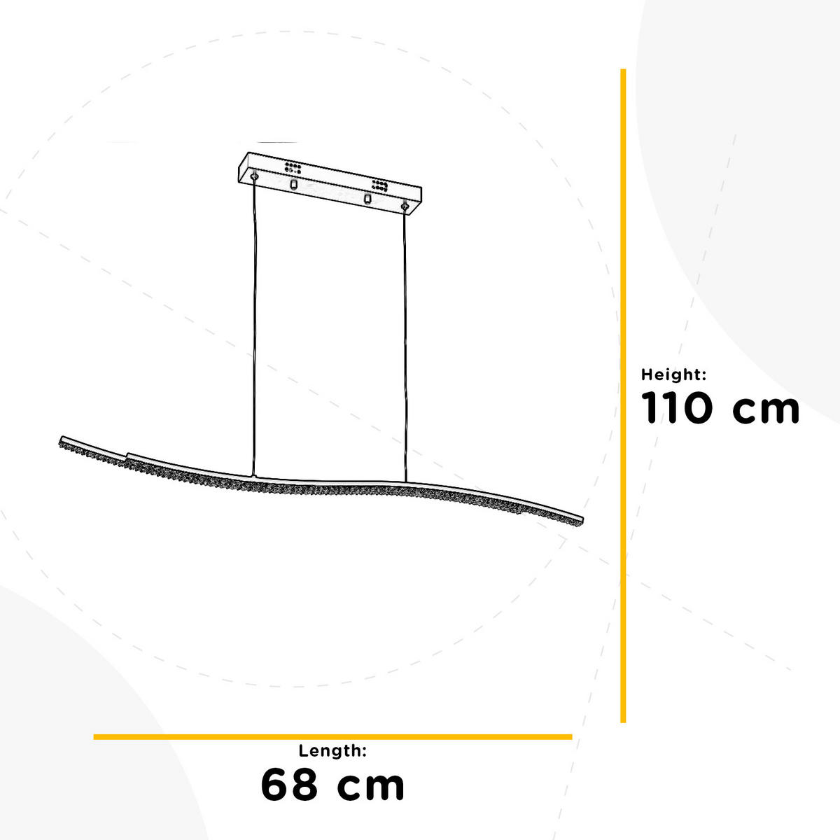 LED-HÄNGELEUCHTE 100/3/110 cm  - Klar/Graphitfarben, Design, Glas/Metall (100/3/110cm)