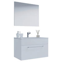 BADEZIMMER 3-teilig  in 60 cm  - Alufarben/Weiß, MODERN, Keramik/Holzwerkstoff (60cm) - MID.YOU