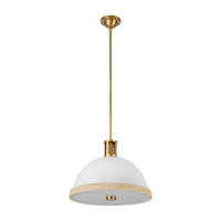 HÄNGELEUCHTE 32,4/41,7 cm  - Messingfarben/Weiß, Natur, Glas/Holz (32,4/41,7cm) - Elstead Lighting