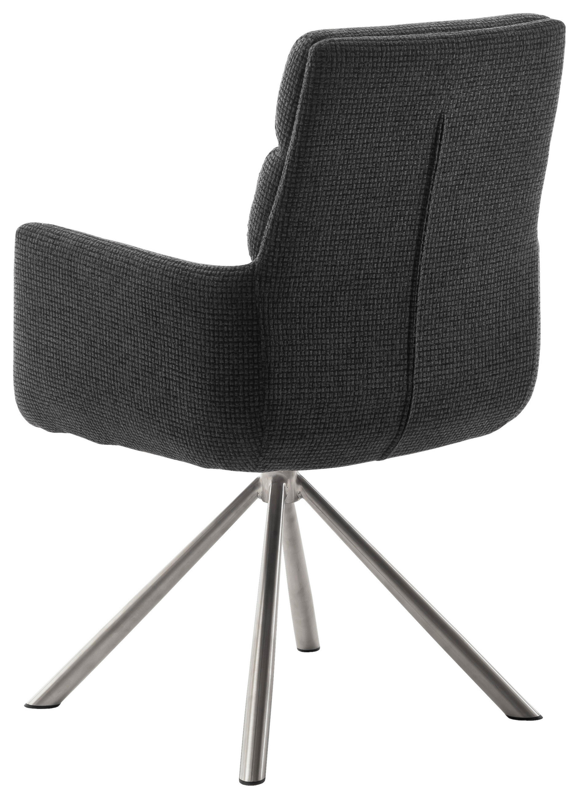 ARMLEHNSTUHL in Edelstahl Webstoff - Edelstahlfarben/Anthrazit, Design, Textil/Metall (61/90/64cm) - Dieter Knoll