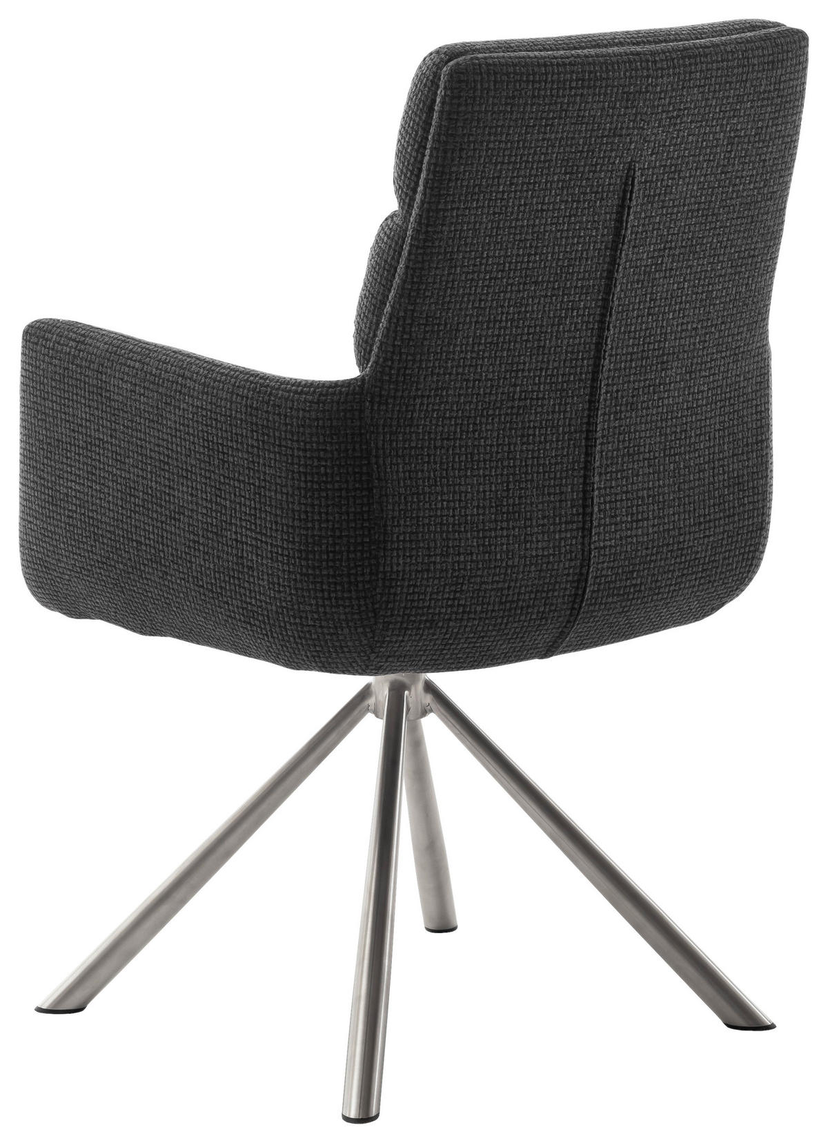 ARMLEHNSTUHL  in Edelstahl Webstoff  - Edelstahlfarben/Anthrazit, Design, Textil/Metall (61/90/64cm) - Dieter Knoll