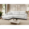 ECKSOFA Weiß Chenille  - Schwarz/Weiß, KONVENTIONELL, Textil/Metall (185/266cm) - Carryhome