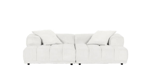 SOFAELEMENT  in Plüsch Creme  - Creme/Schwarz, KONVENTIONELL, Kunststoff/Textil (125/66/155cm) - Carryhome