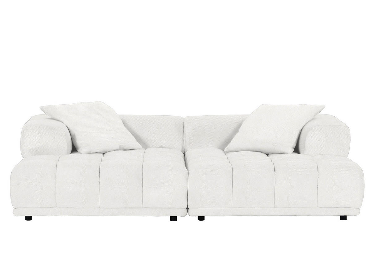 SOFAELEMENT in Plüsch Creme  - Creme/Schwarz, Konventionell, Kunststoff/Textil (125/66/155cm) - Carryhome