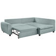 ECKSOFA Mintgrün Plüsch Zierkissen, Rückenkissen, Schlaffunktion, Rücken echt  - Schwarz/Mintgrün, KONVENTIONELL, Kunststoff/Textil (249/175cm) - Carryhome