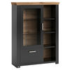 HIGHBOARD  in 104,5/142,6/42,2 cm  - Graphitfarben/Eiche Artisan, Design, Glas/Holzwerkstoff (104,5/142,6/42,2cm) - SetOne by Musterring