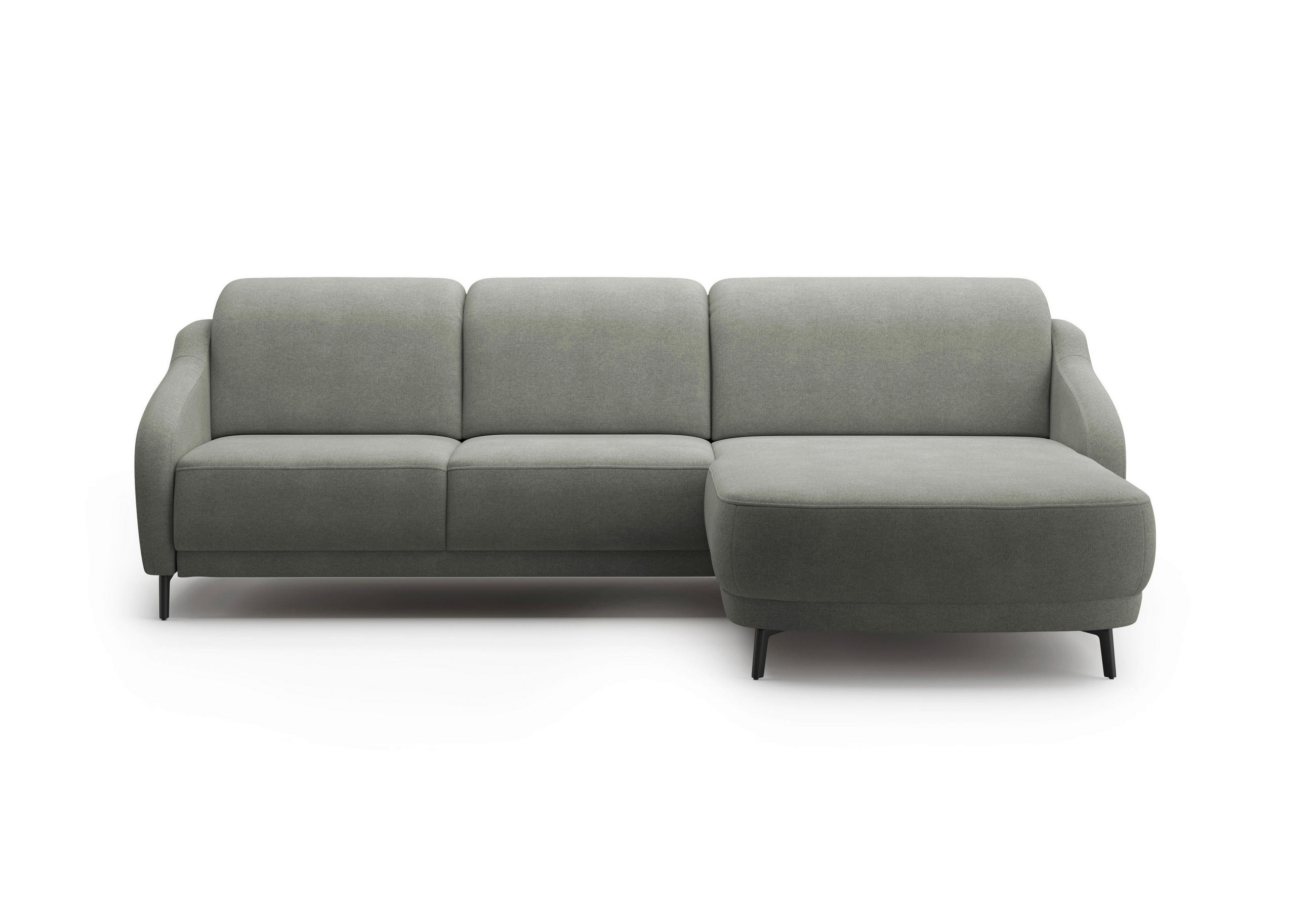 ECKSOFA BLUES V Schlammfarben Mikrofaser  - Schlammfarben/Schwarz, MODERN, Textil/Metall (271/191cm) - Sit & More