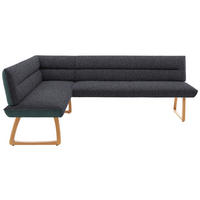 ECKBANK in Textil Petrol, Dunkelgrau  - Eichefarben/Dunkelgrau, Design, Holz/Textil (162/237cm) - Koinor