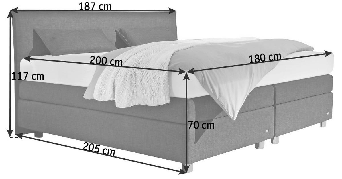BOXSPRINGBETT 160/200 cm  in Anthrazit, Schwarz  - Anthrazit/Schwarz, Design, Kunststoff/Textil (160/200cm) - RUF Betten