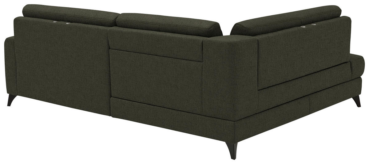 ECKSOFA  Chenille Dunkelgrün  - Dunkelgrün/Schwarz, Design, Textil/Metall (182/239cm) - Beldomo Comfort