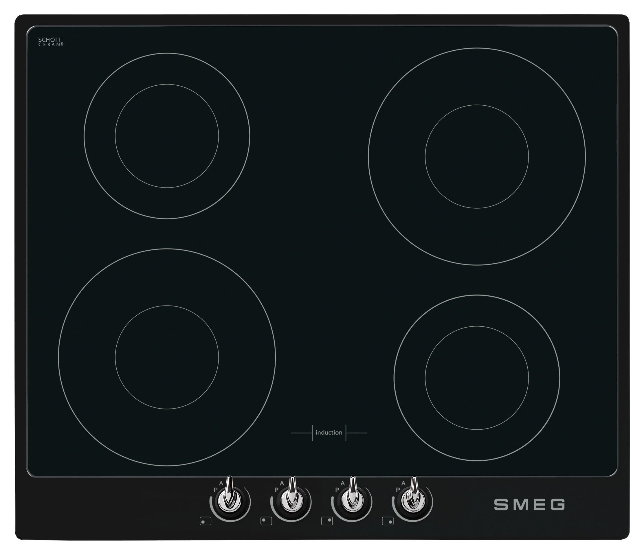 Smeg Induktionskochfeld Victoria Schwarz 59.6x60x51 cm