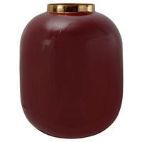 VASE  - Pflaume/Goldfarben, Trend, Metall (16,5/16,5/20cm) - Kayoom
