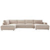 WOHNLANDSCHAFT in Cord Creme  - Creme/Schwarz, Design, Kunststoff/Textil (224/425/190cm) - Hom`in