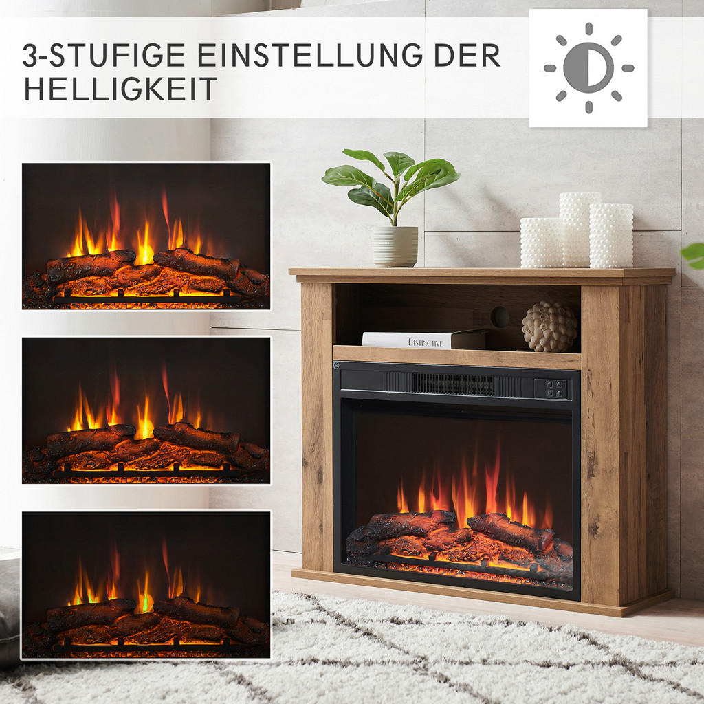 Thumbnail - Xxxl Elektrokamin Balderia Frida, Eiche dunkel, Holz, Metall, 23x85x65 cm, Fernbedienung, Flammeneffekt separat schaltba...