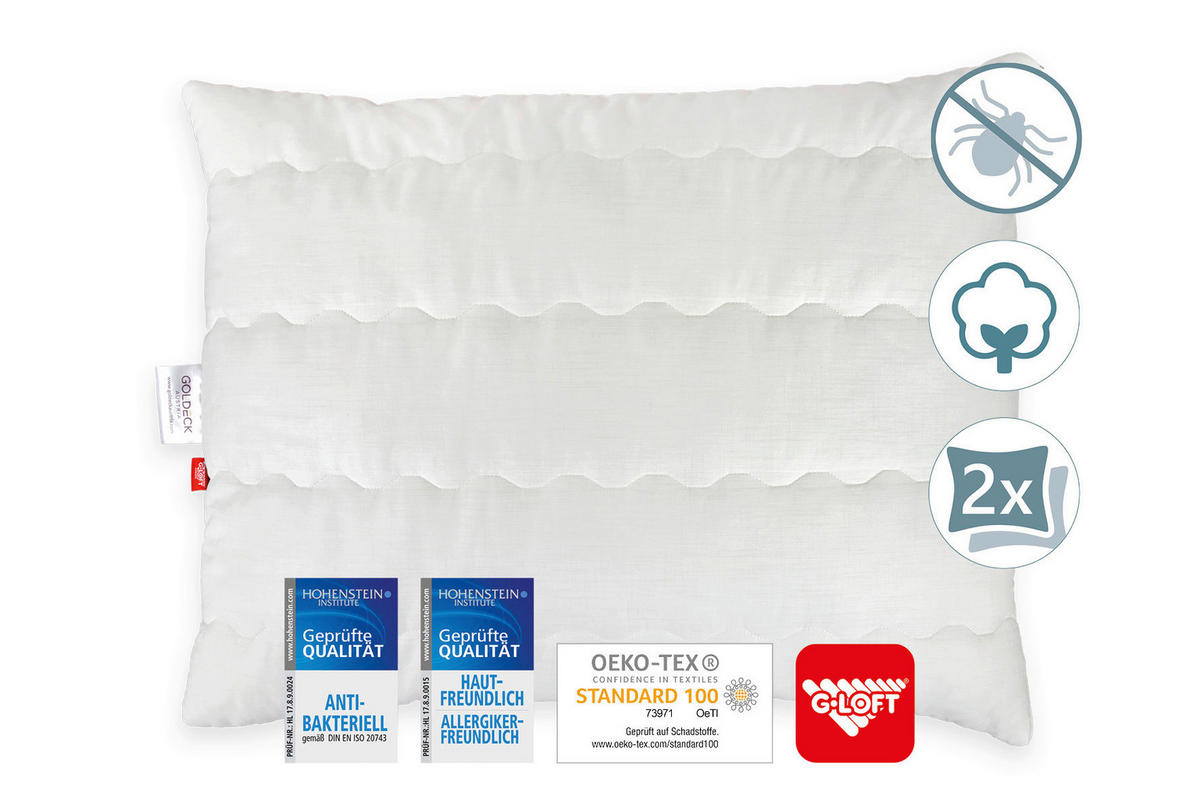 KOPFPOLSTER 40/80 cm   - Champagner, Basics, Textil (40/80cm) - Goldeck Austria