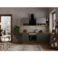 MODULKÖK 220 cm   i ekfärgad  - grå/ekfärgad, Modern, trämaterial (220cm) - Respekta
