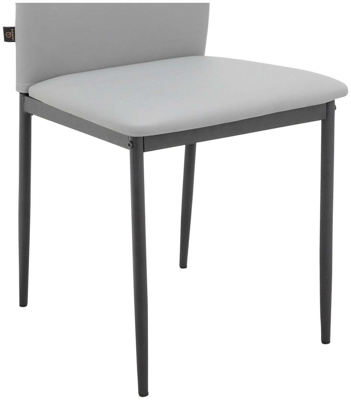 STUHL-SET 4 Stück  in Stahl Lederlook  - Hellgrau/Schwarz, Design, Textil/Metall (44/88/51cm) - MID.YOU