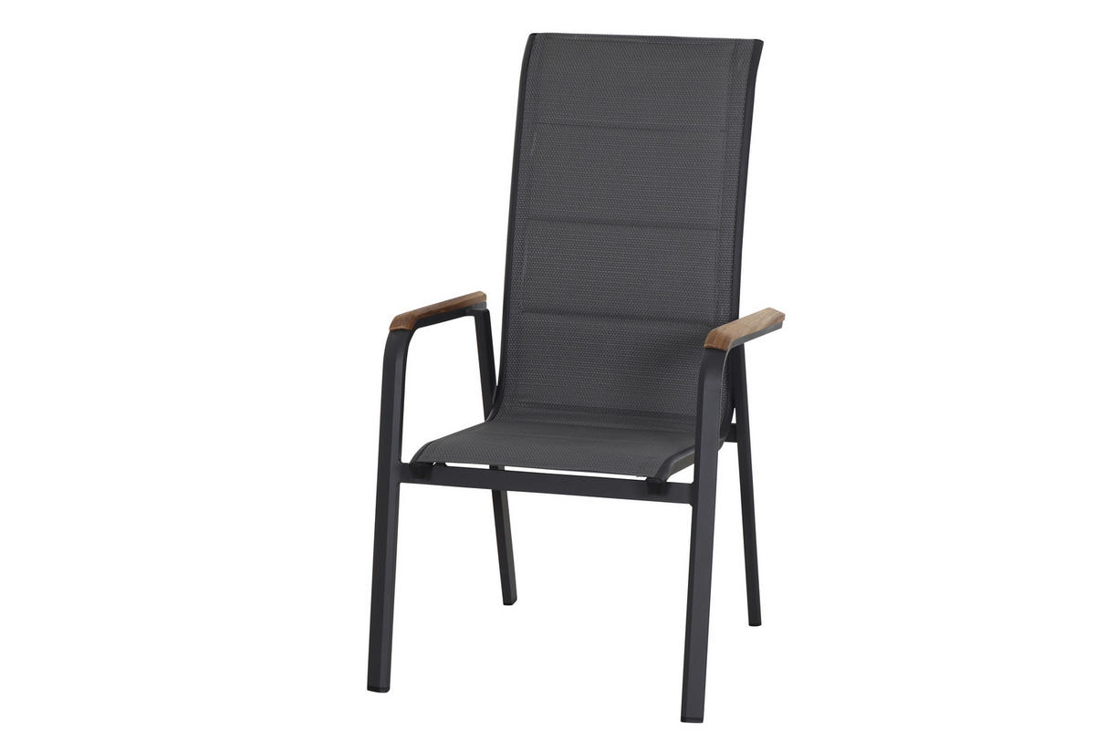 KLAPPSESSEL-SET in Holz, Metall, Kunststoff Anthrazit  - Anthrazit, Basics, Holz/Kunststoff (62,5/110/70,5cm) - Siena Garden