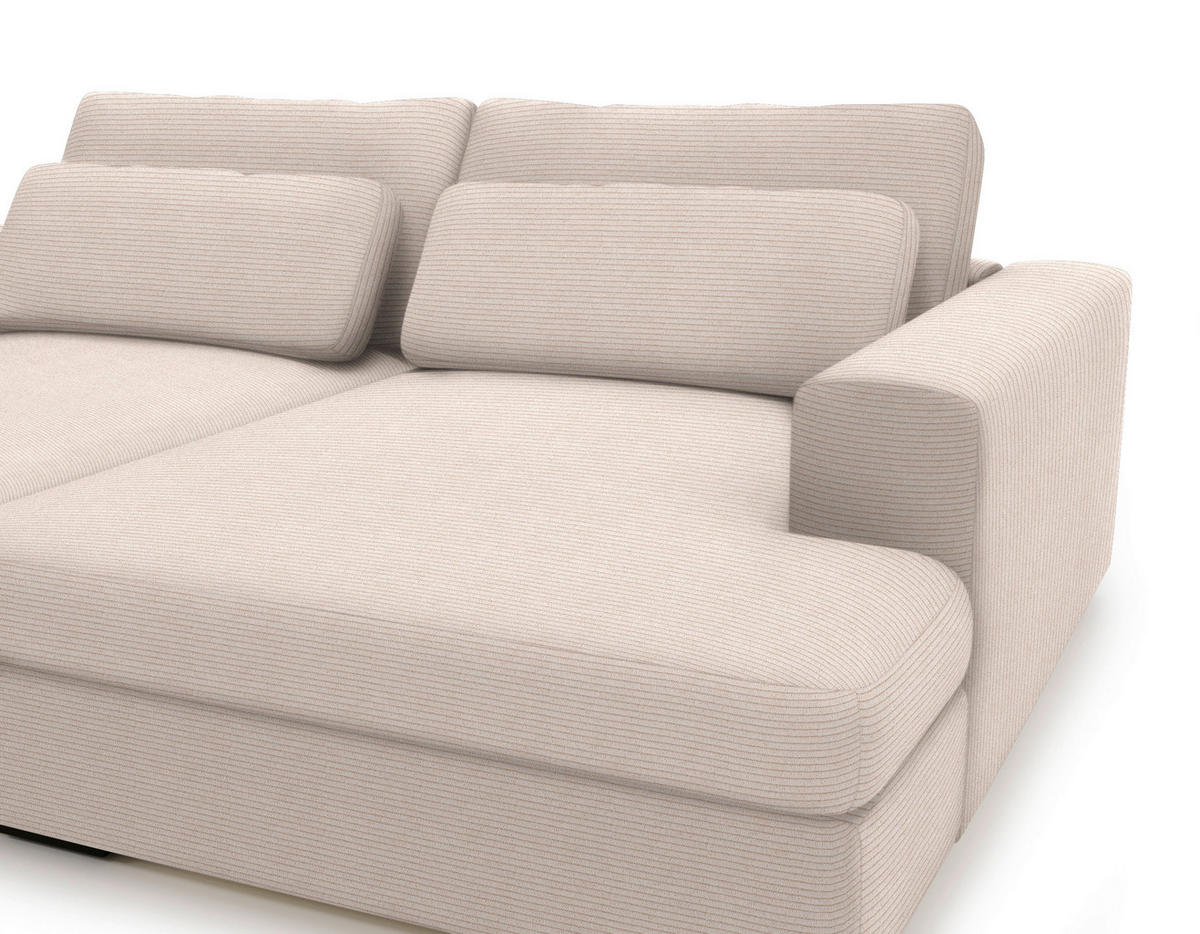 BIGSOFA in Cord Beige  - Beige/Schwarz, Design, Textil (223/80/158cm) - Lomoco