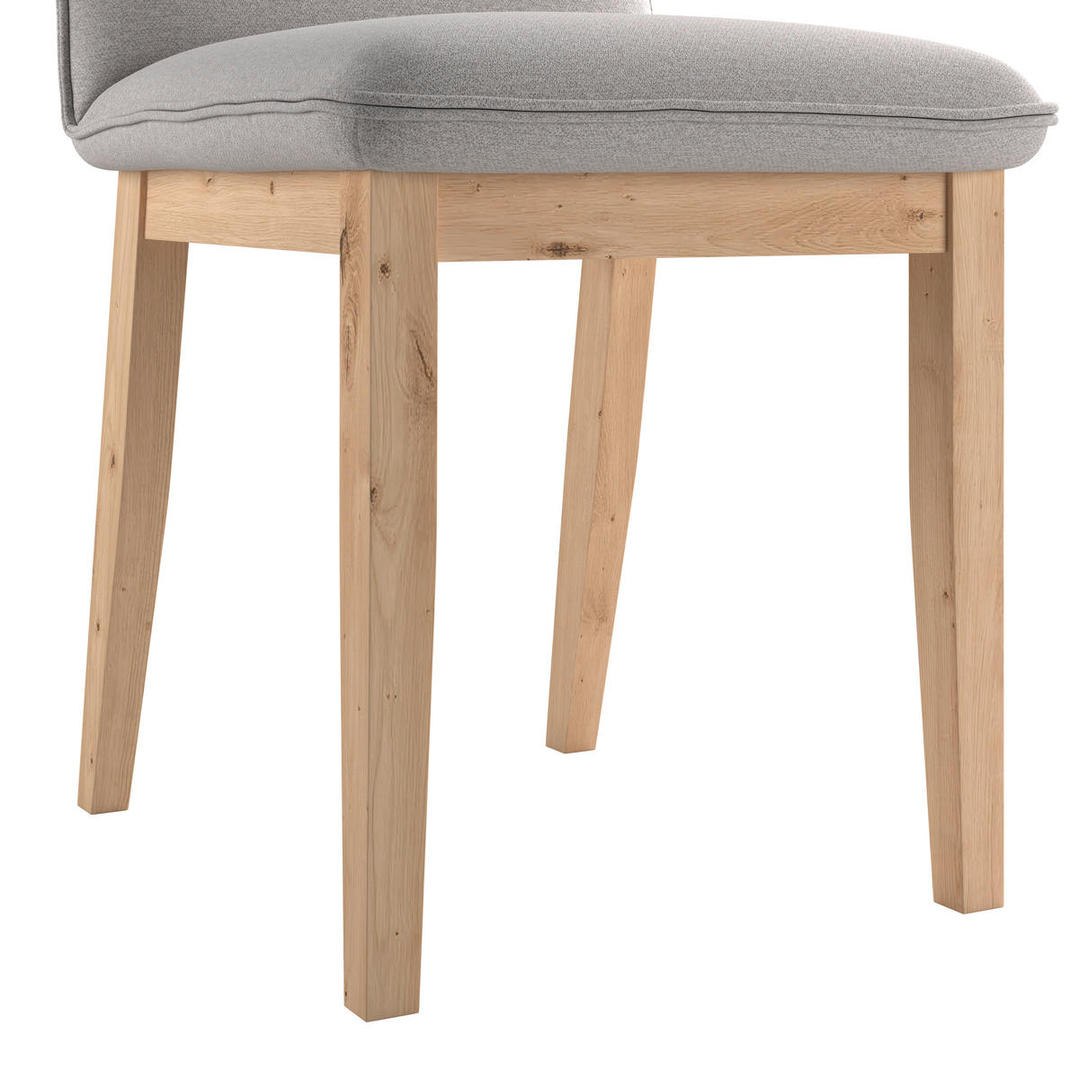 STUHL   Webstoff  Hellgrau  - Eichefarben/Hellgrau, KONVENTIONELL, Holz/Textil (47/91/44cm) - P & B