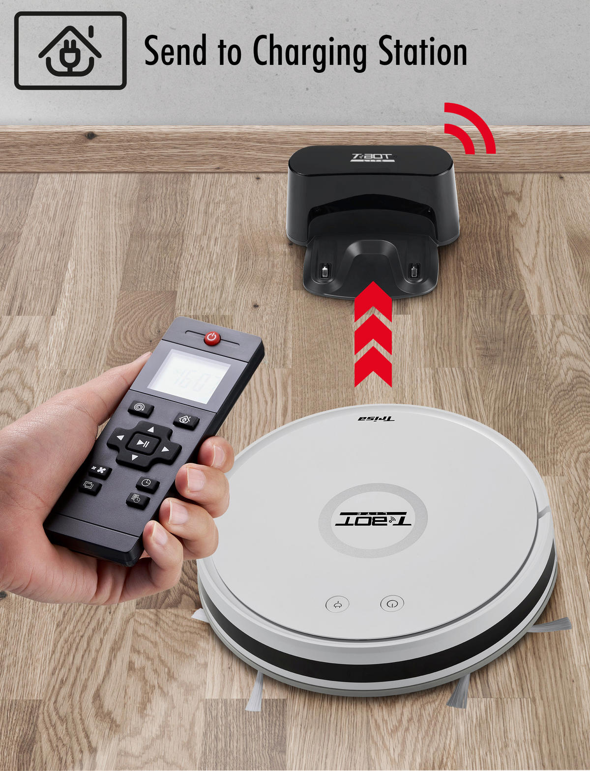 STAUBSAUGERROBOTER T-Bot Lite 9505,7010  - Weiß, Design, Kunststoff (30/30/7.4cm) - Trisa Electronics