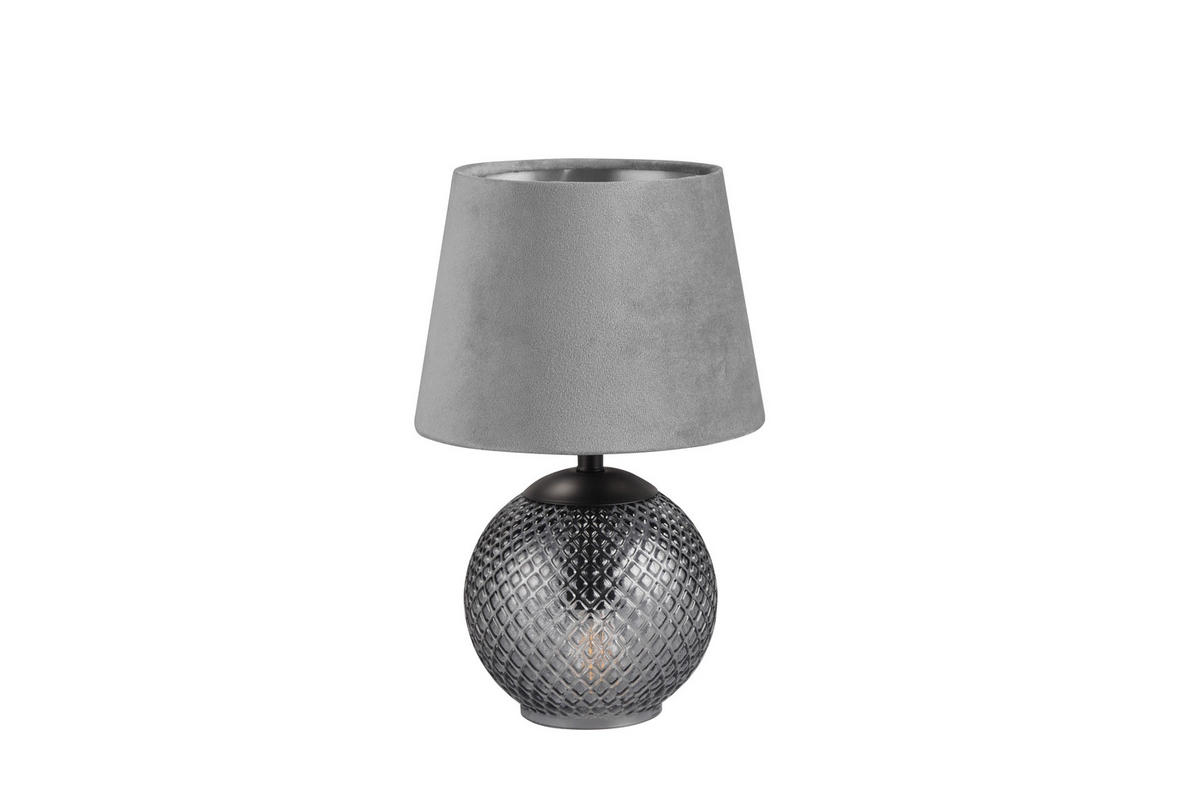 STONA LAMPA Jonna  - siva/srebrna, Dizajnerski, staklo/tekstil (18/29cm)