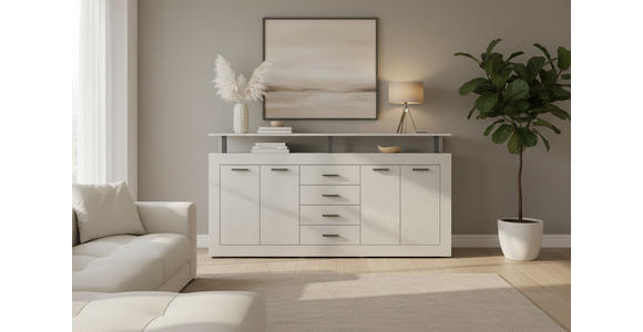 SIDEBOARD  195/88/38 cm 4 Schublade(n)  - Kaschmir/Anthrazit, Basics, Holzwerkstoff/Kunststoff (195/88/38cm) - Xora