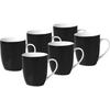 KAFFEEBECHERSET VARIO 6-teilig  - Schwarz/Weiß, Basics, Keramik (11/10/8cm) - Van Well