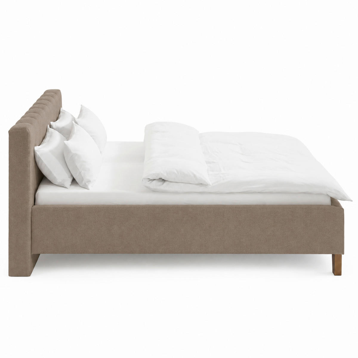POLSTERBETT 160/200 cm,  in Braun, Lattenrost, Bettkasten,  - Eichefarben/Braun, MODERN, Holz/Textil (160/200cm) - MID.YOU