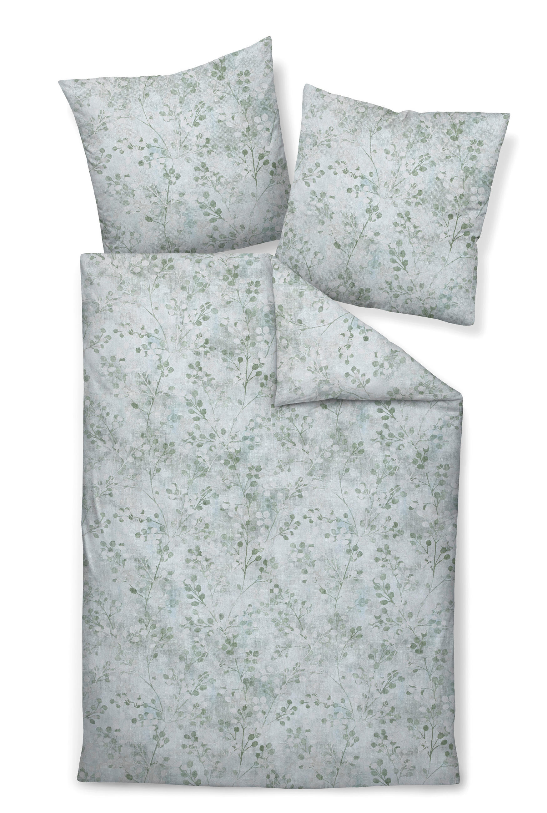 BETTWÄSCHE 155/200 cm  - Salbeigrün, Design, Textil (155/200cm) - Janine