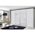 SCHWEBETÜRENSCHRANK 361/223/68 cm 4-türig Weiß  - Chromfarben/Weiß, KONVENTIONELL, Glas/Holzwerkstoff (361/223/68cm) - Novel