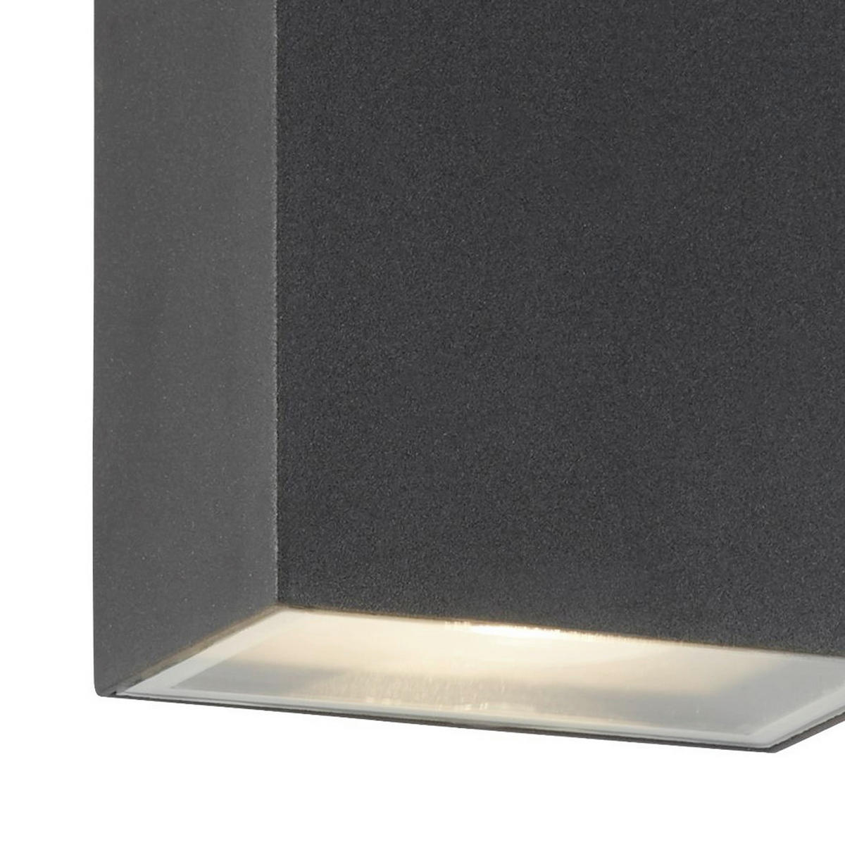 AUSSENWANDLEUCHTE Stirling 9/16 cm  - Silberfarben/Schwarz, Design, Glas/Kunststoff (9/16cm)