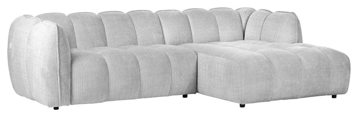 ECKSOFA Chenille Hellgrau  - Hellgrau/Schwarz, Konventionell, Kunststoff/Textil (272/172cm) - Carryhome