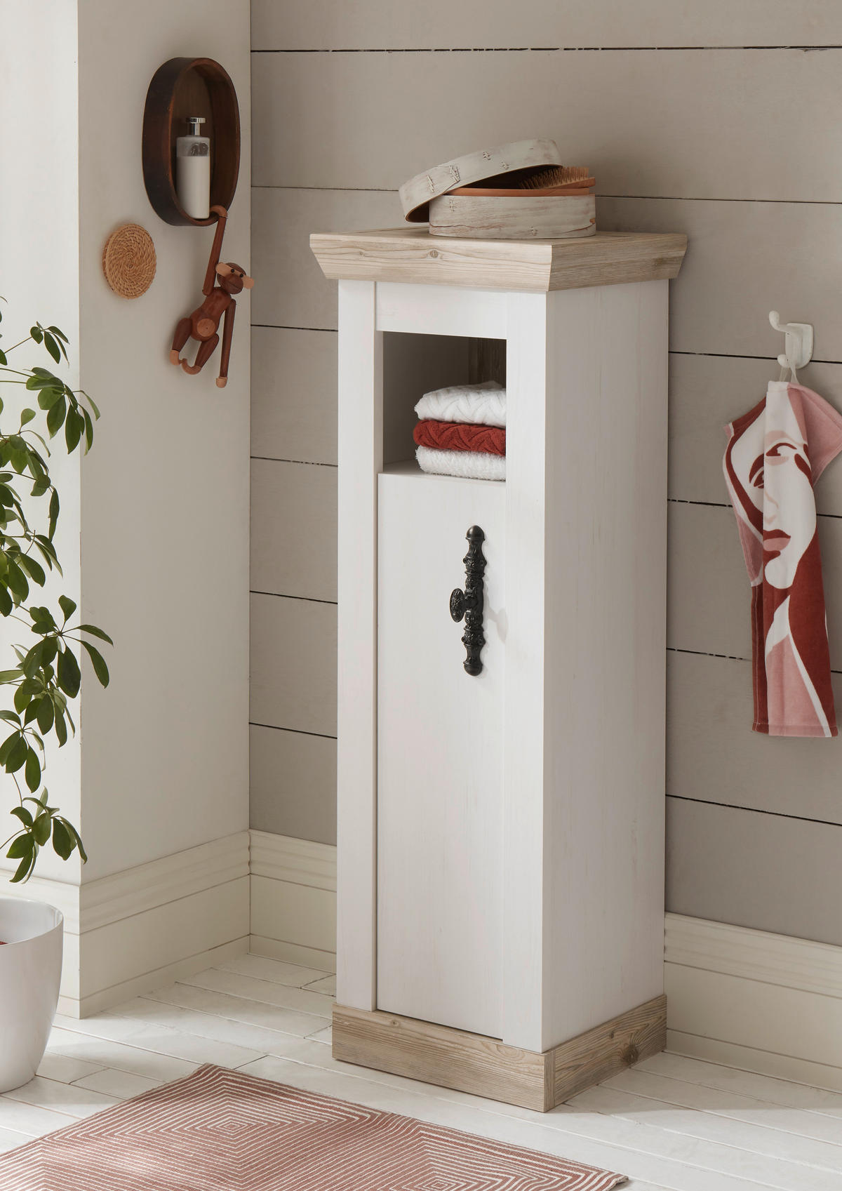 BADEZIMMER 4-teilig  in  - Schwarz/Weiß, Design, Naturmaterialien/Holzwerkstoff (143/200/46cm) - MID.YOU