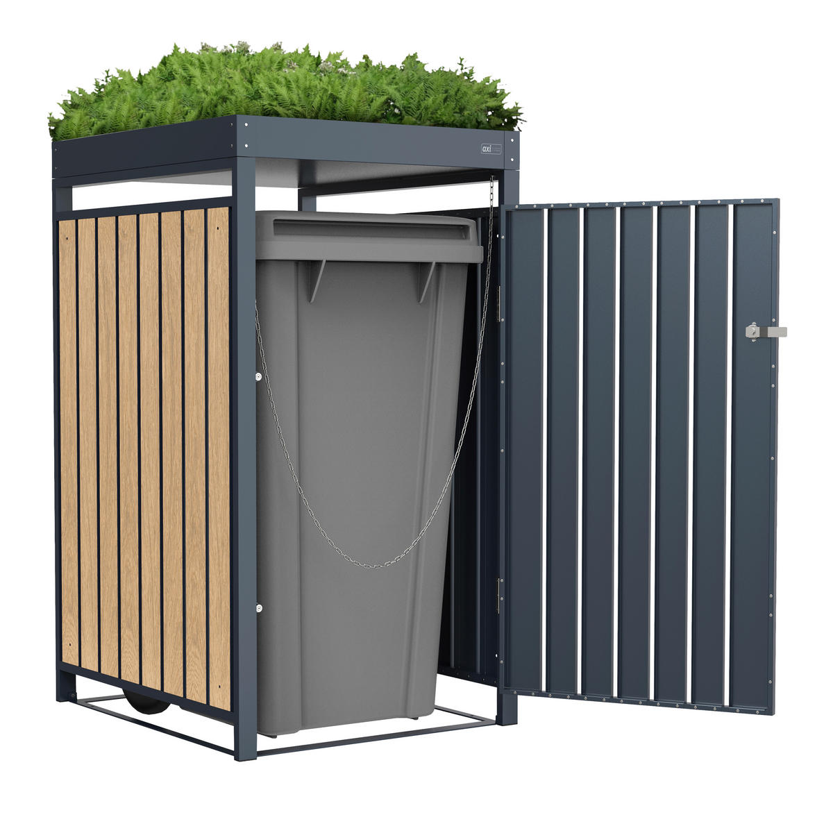 ÚLOŽNÝ BOX 68/80/124 cm   - hnedá/antracitová, Basics, kov (68/80/124cm) - Ambia Garden