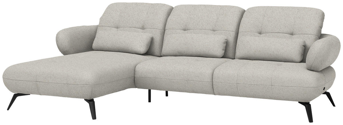 ECKSOFA Chenille Beige  - Beige/Schwarz, Modern, Textil/Metall (180/282cm) - Novel