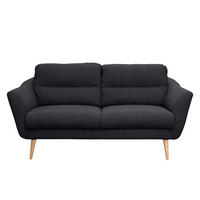 2,5-SITZER TROMSO Webstoff Anthrazit  - Anthrazit/Buchefarben, Design, Holz/Textil (187/87/88cm) - Livetastic