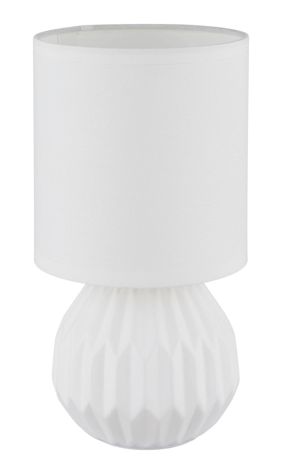 ASZTALI LÁMPA - fehér, Basics, textil/kerámia (12/23cm)